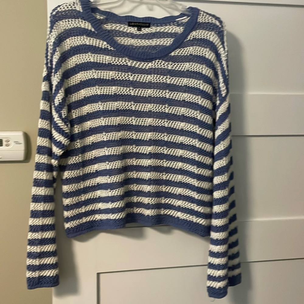 Love Ellie yacht ready sweater M cornflower blue white stripe